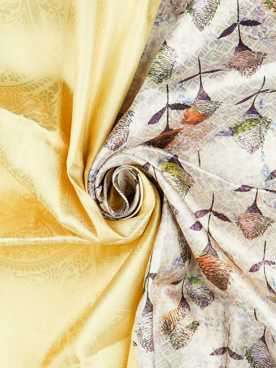 Women Stylish Semi Silk Multi Colour Saree with Contrast Yellow Border SS69-View three