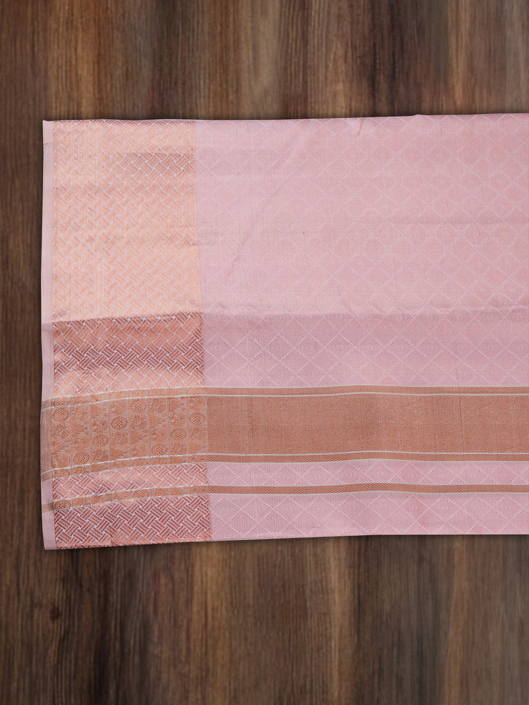 Men Premium Pure Silk Pink Dhoti with Angavastram "Thirukalyan"