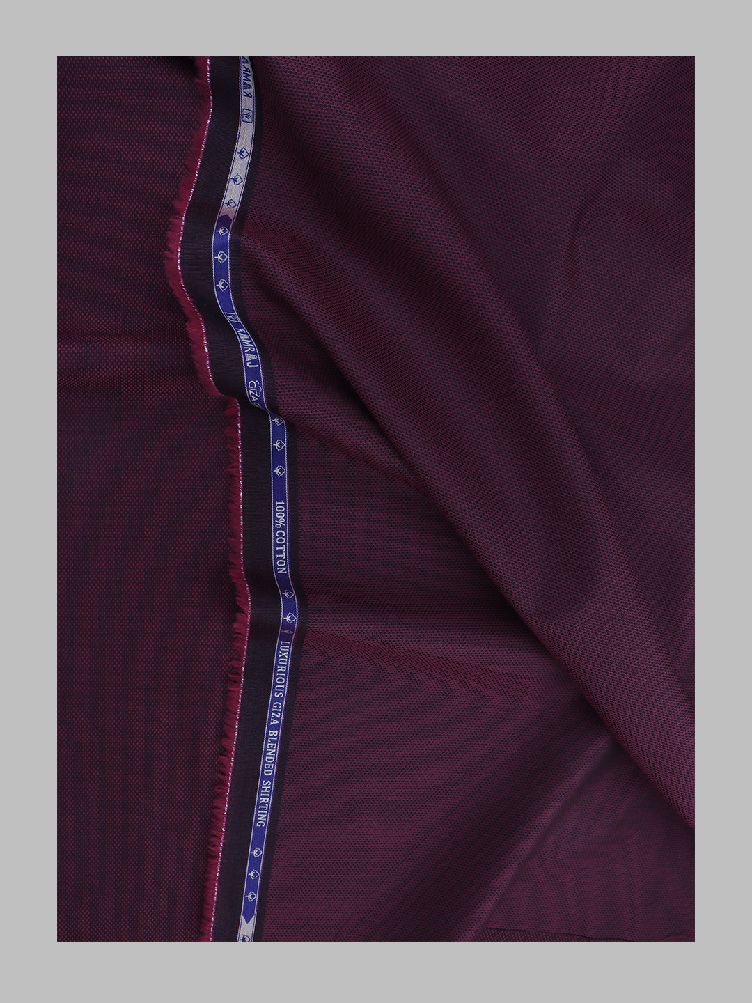 Men 100% Cotton Self Design Shirt Fabric Dark Purple Grand Iconic
