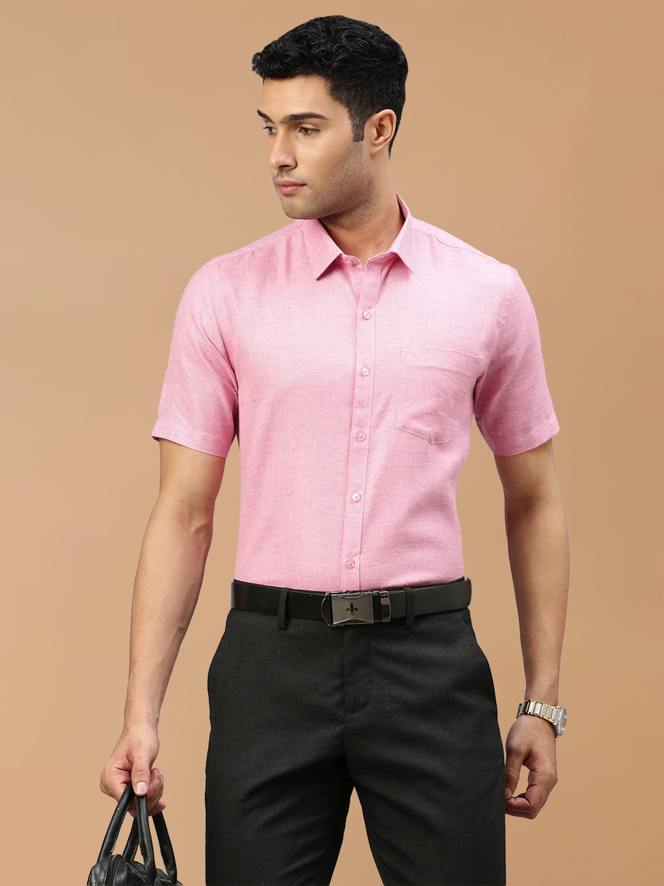 Cotton Rich Purply Pink Regular Fit Shirt T7 CG13
