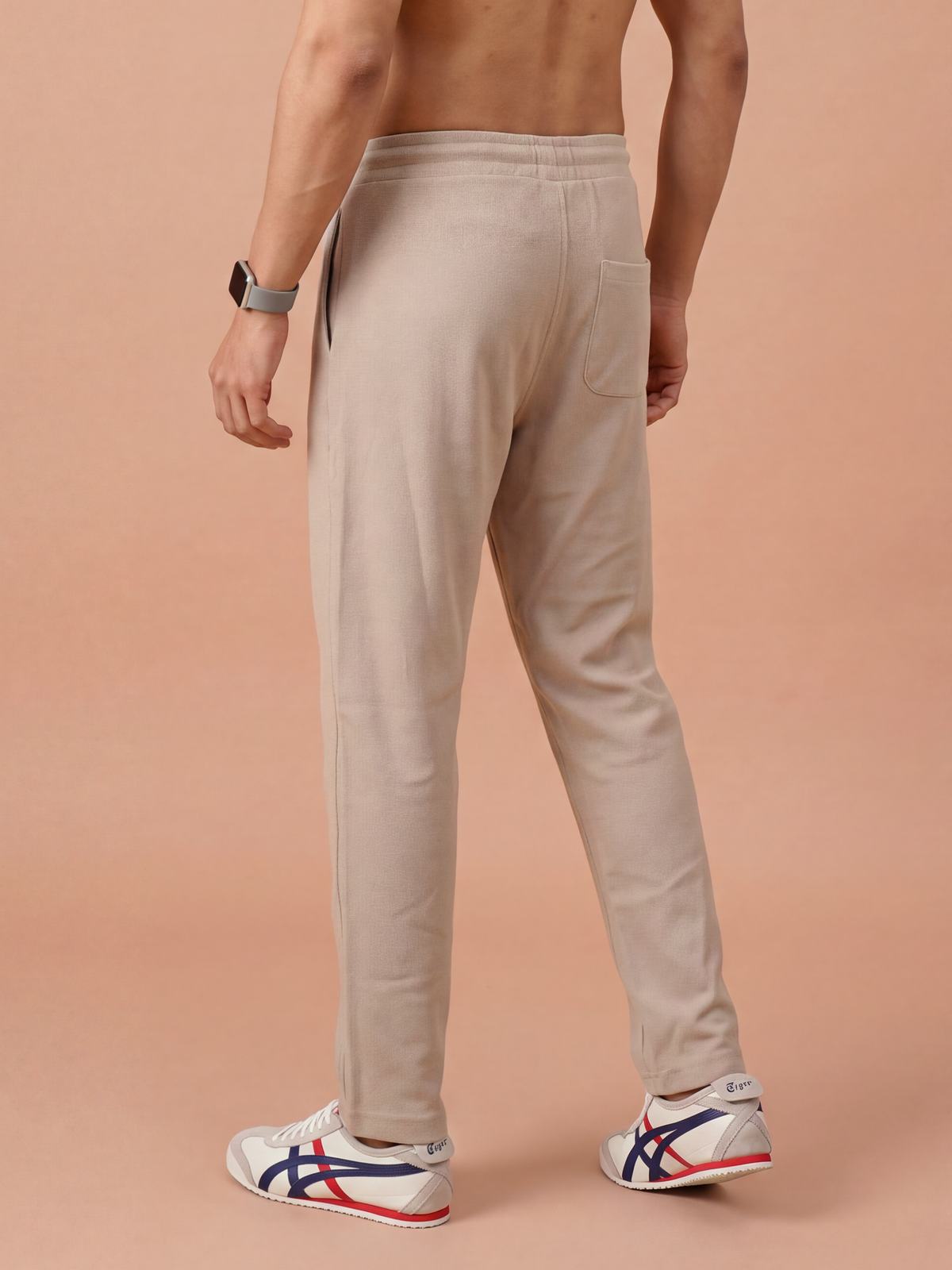 Cotton Rich Aeroflex Structured Beige Track Pants AFT3