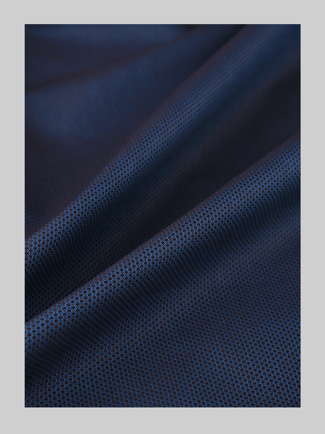 Men 100% Cotton Self Design Dark Blue Shirt Fabric Grand Iconic