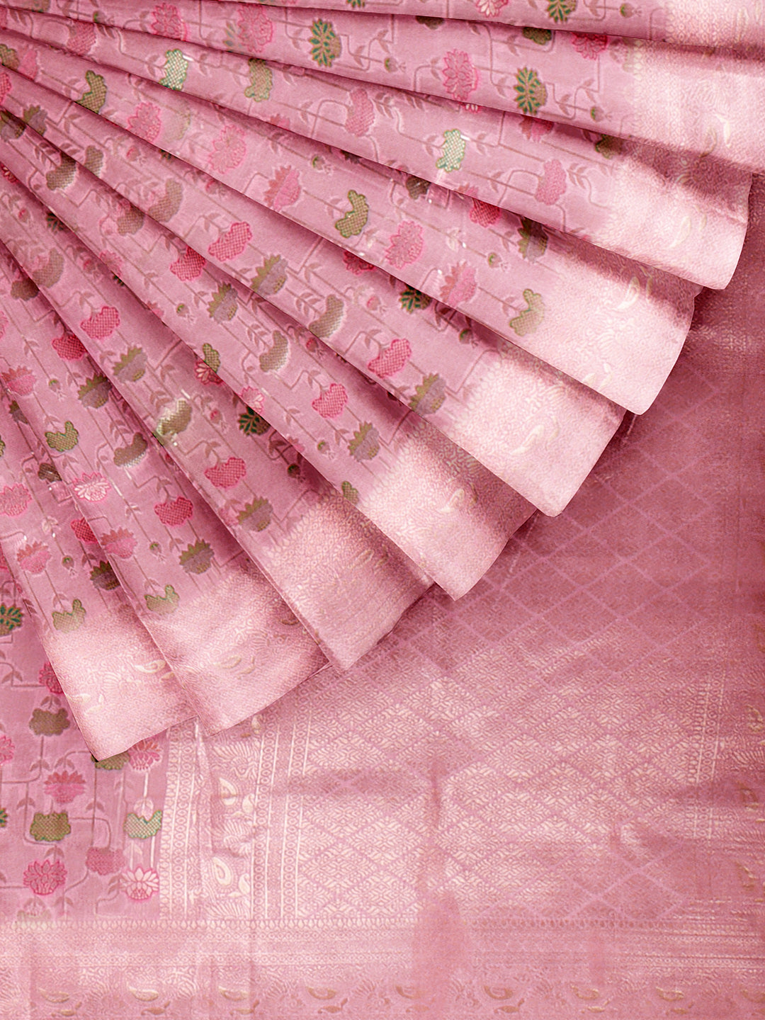 Women Pink Art Silk Printed Saree ASS78