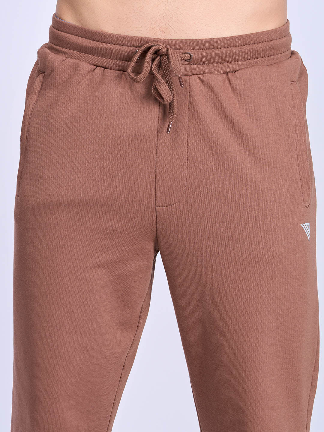 Men Cotton Zipper Packet Jogger Camel