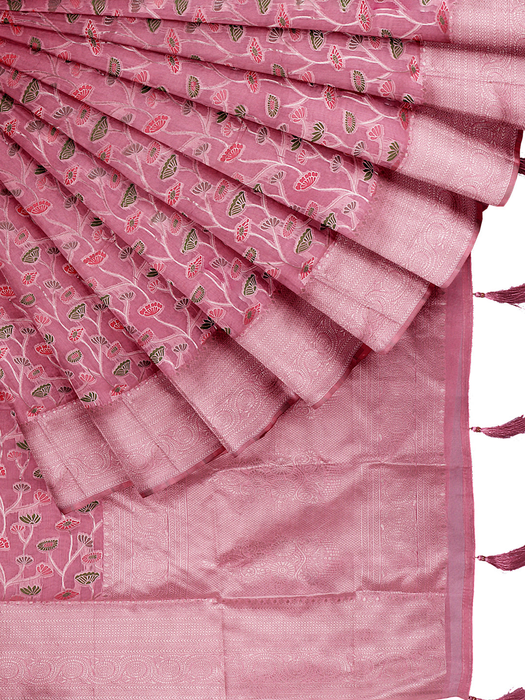 Couple Combo Shirt & Dhoti Set with Saree Pink ASS32