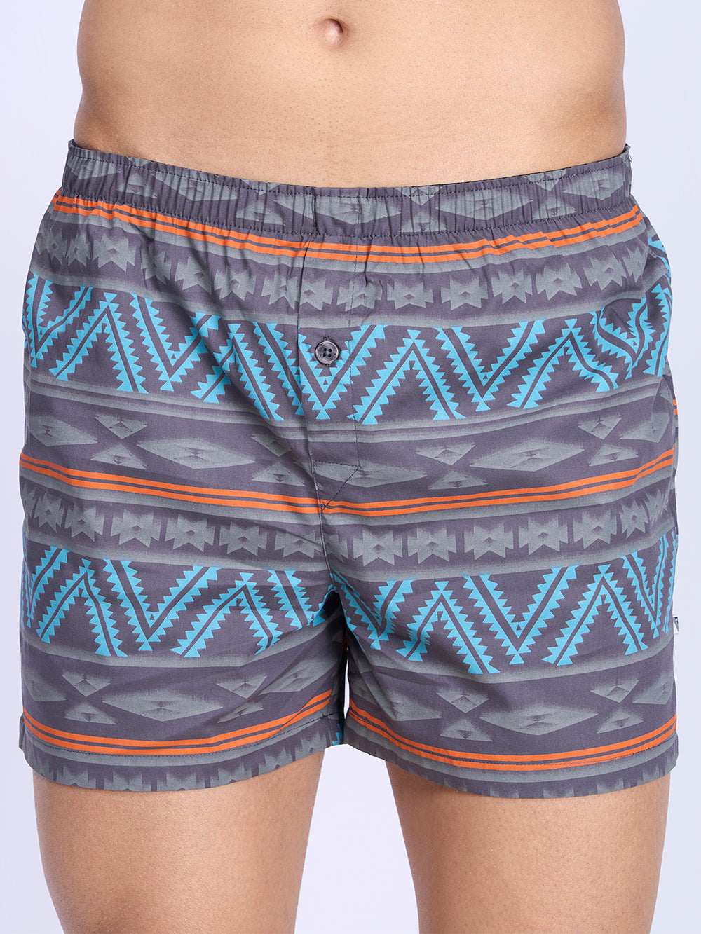 Unibro Mens Woven Inner Boxer Black Leaf Shorts