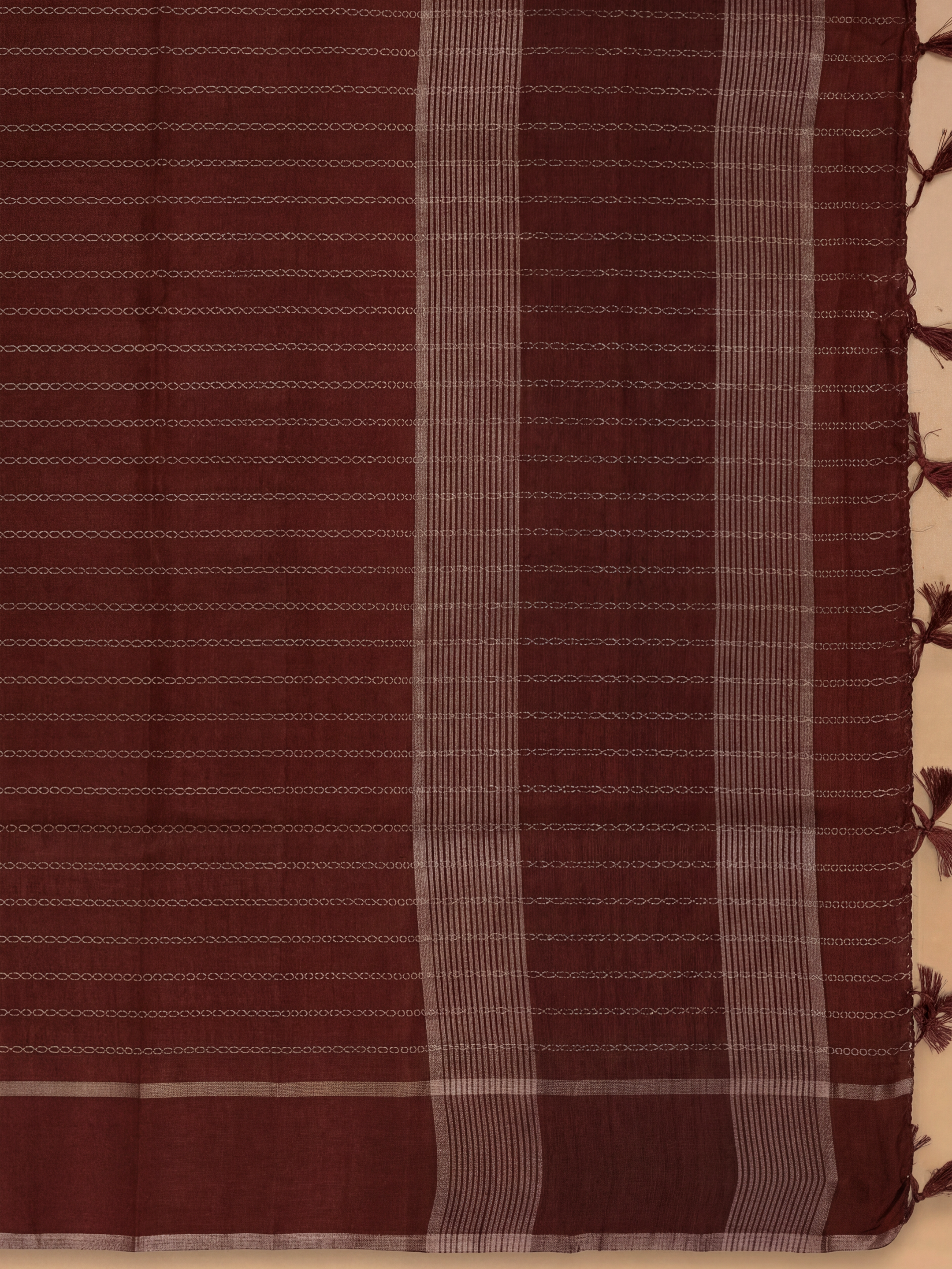 Women Semi Tussar Maroon Saree ST323