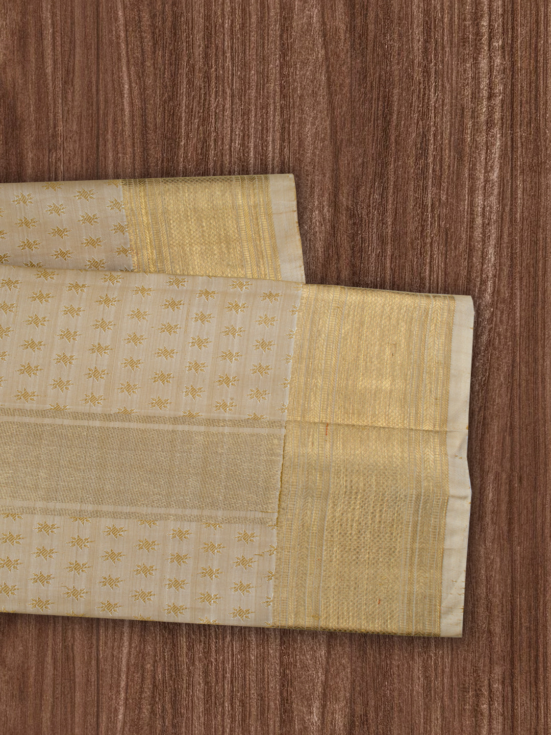 Men 100% Pure Silk 4"  Jari Gold Border Amirtham