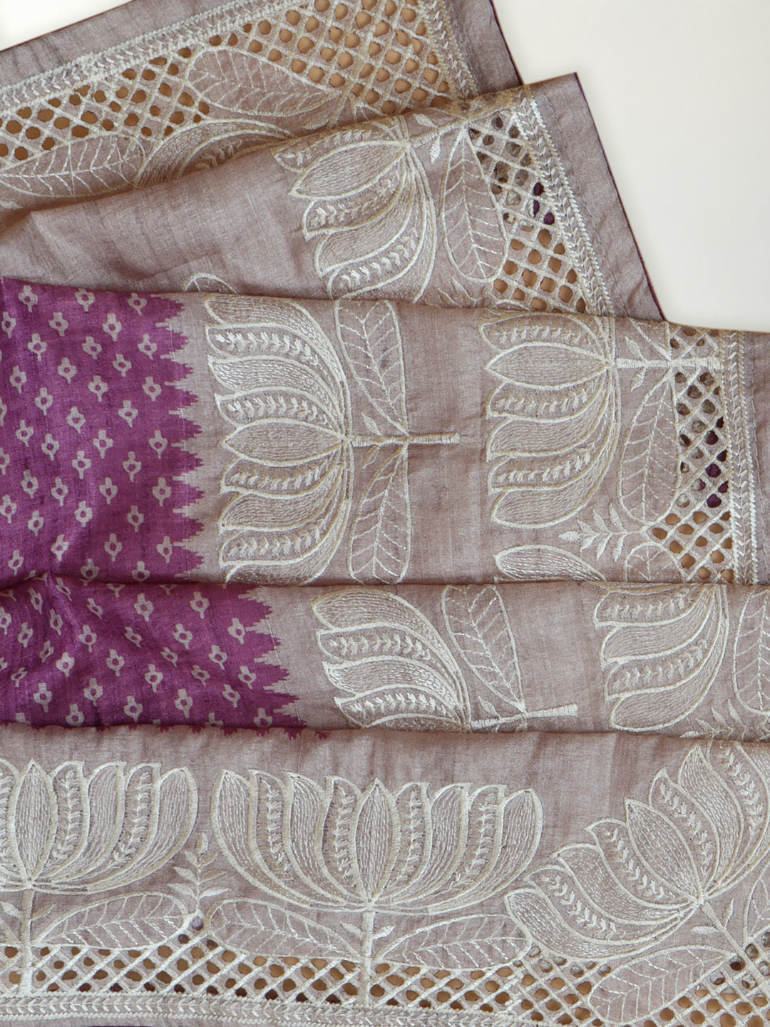 Women Violet Semi Tussar Saree ST279