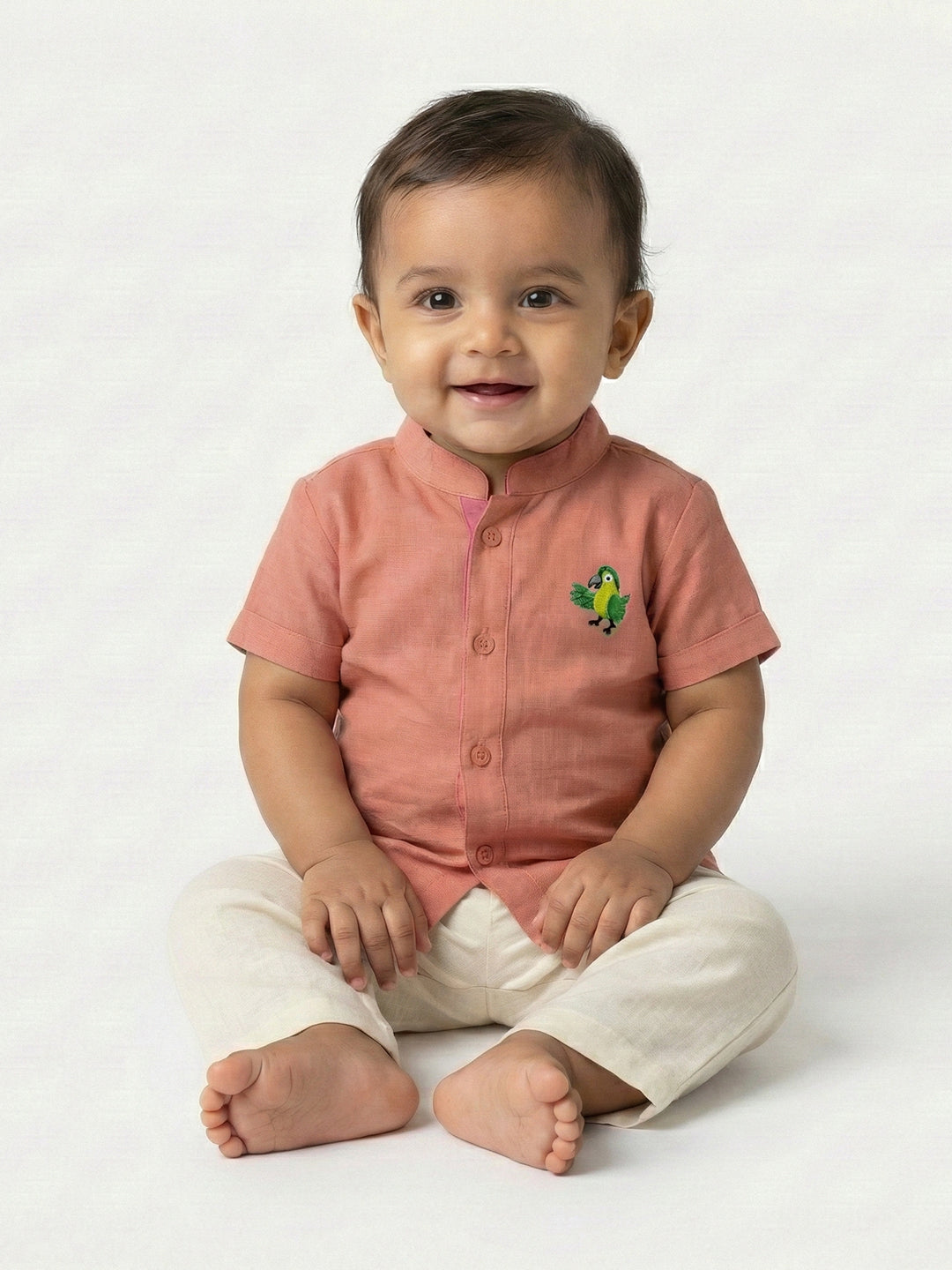 Born Baby Shirt with Pant and Panchakacham Set Tonys Pink G47