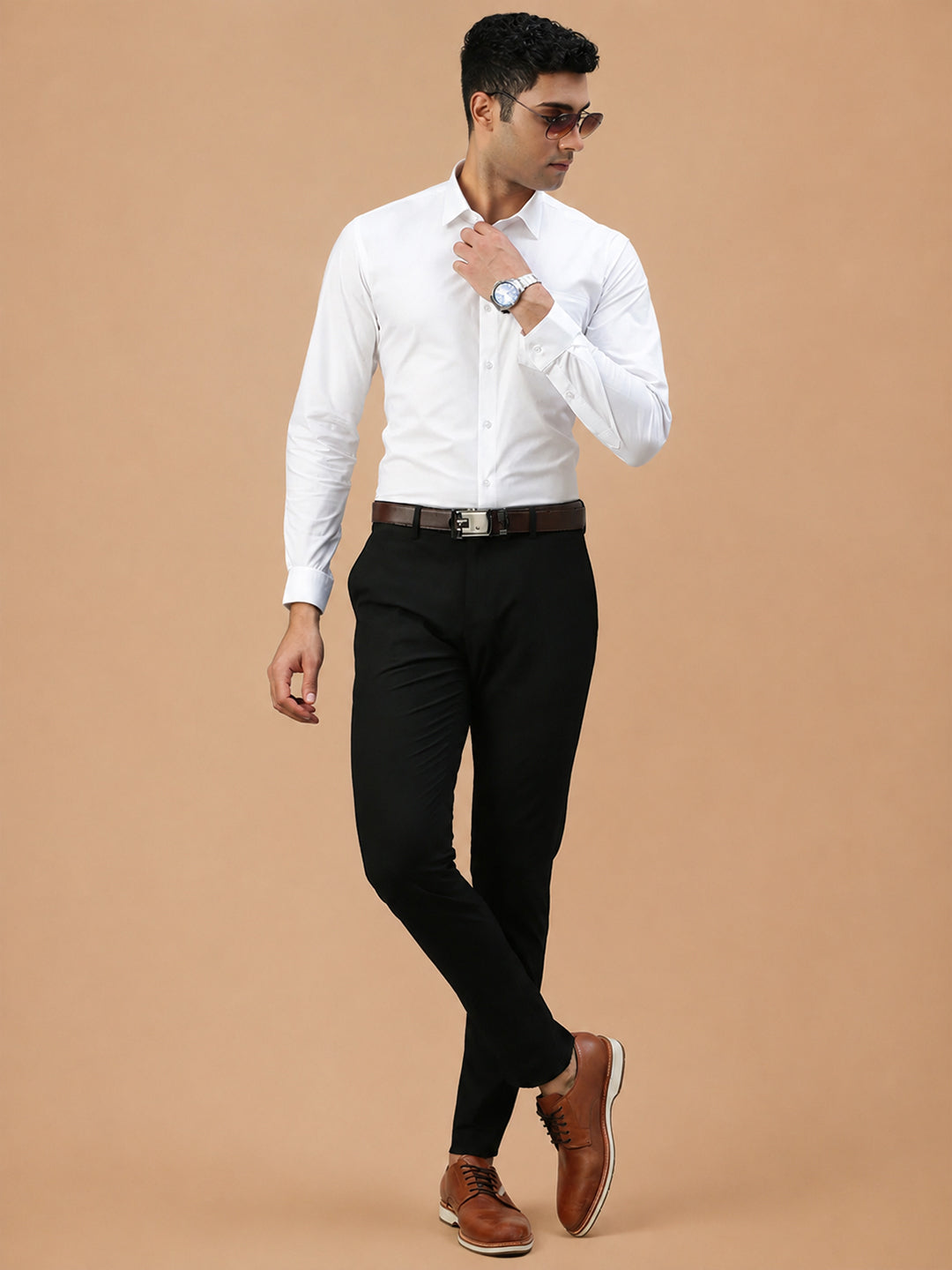 Straight Cut 100% Cotton White Shirt – Award