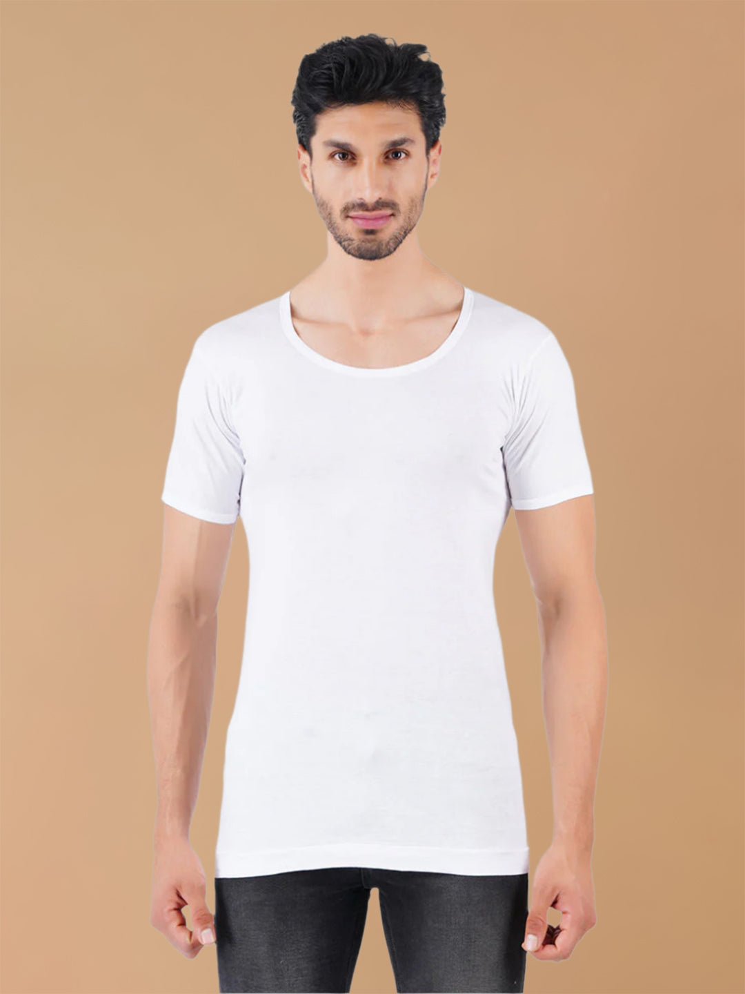 100% Combed Cotton White Vest PlusSize RNS Sukra (Pack of 2)