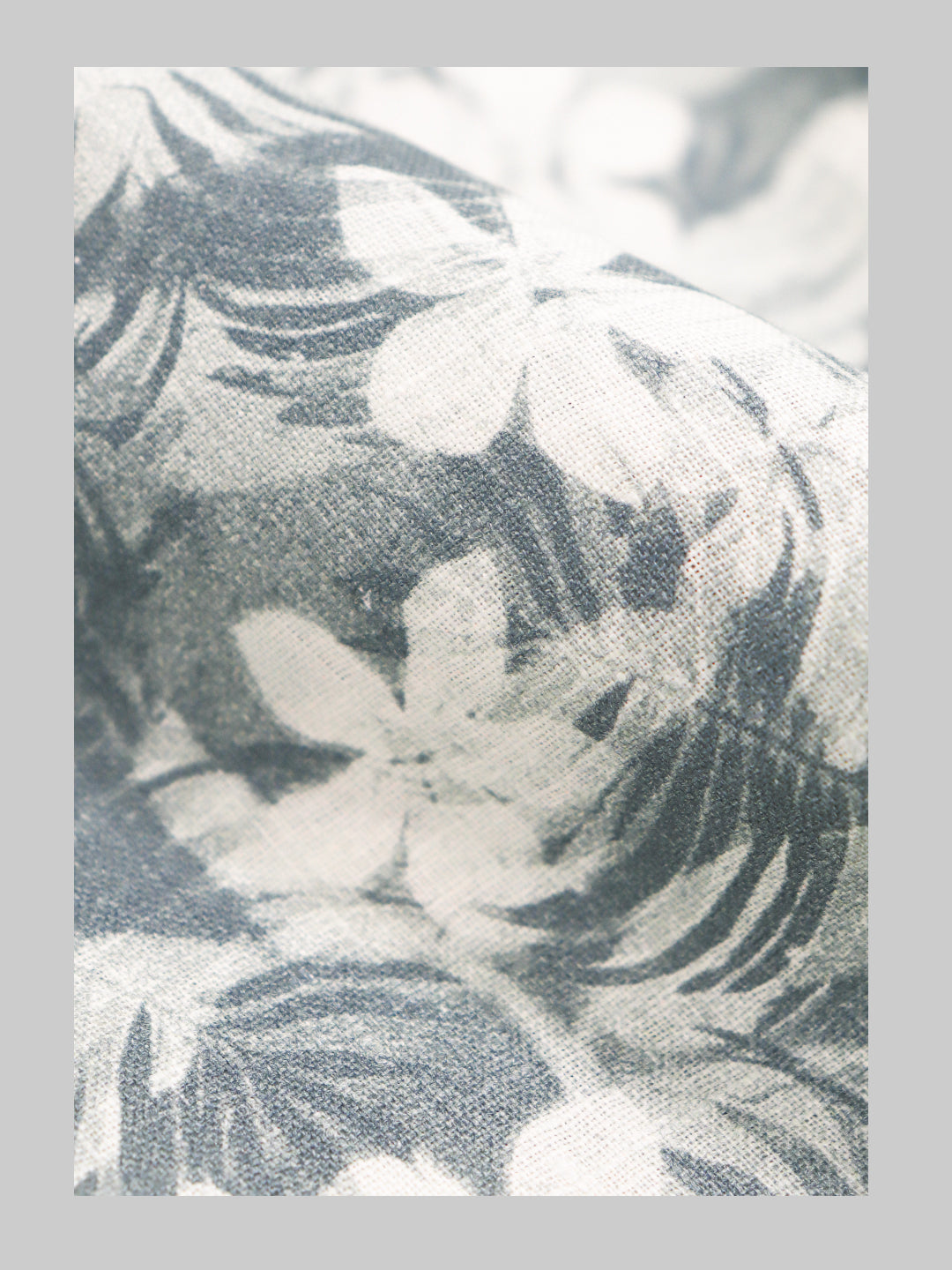 100% European Linen Dark Green Printed Shirt Fabric Fortuner