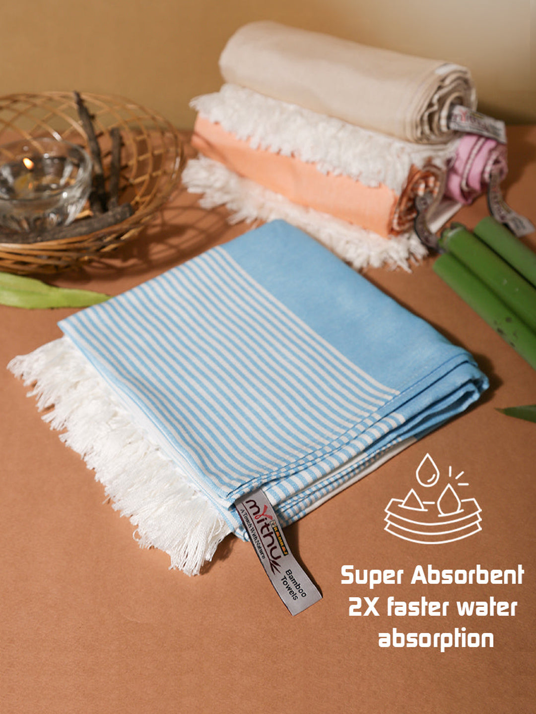Ultra Soft & Quick Absorbent Bamboo  Assorted Colours Bath Towel (Size 0.83m X 1.6m)