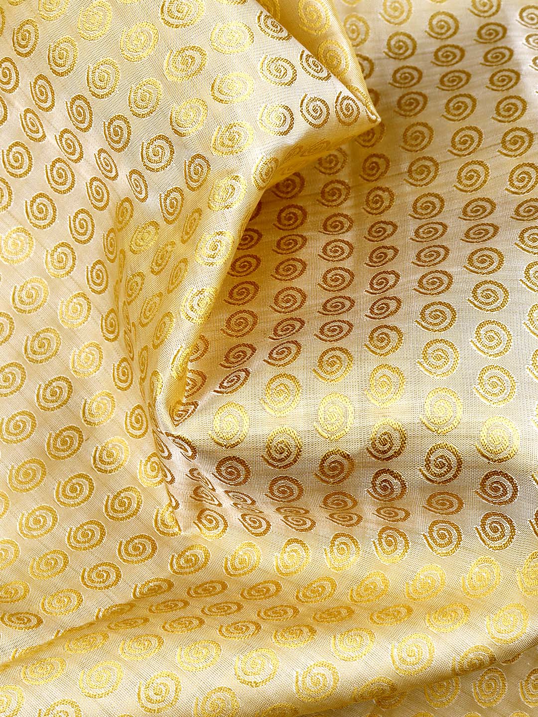Mens Jacquard SelfDesigned Fawn Colour Pure Silk Shirt Fabric-Zoom view