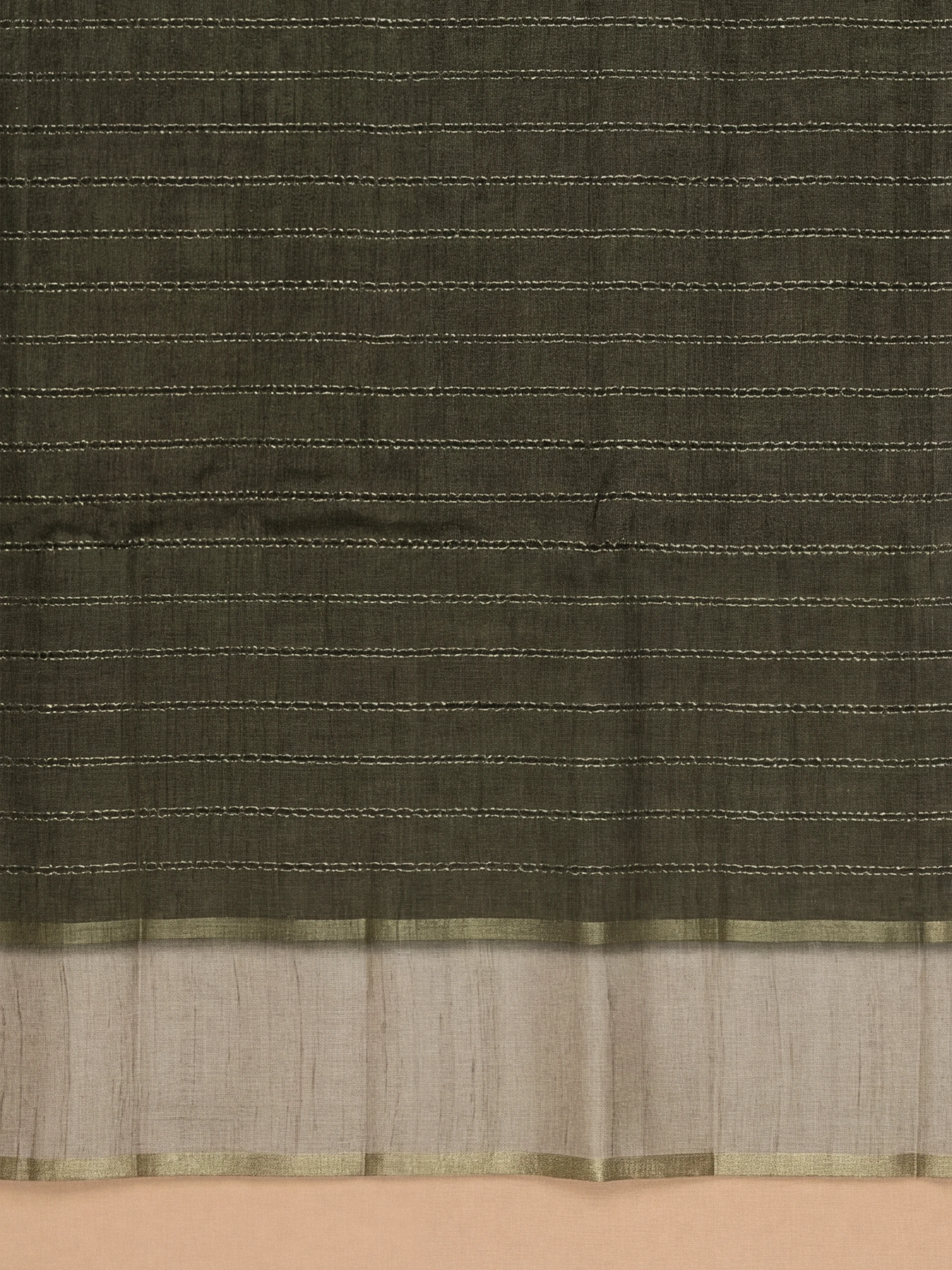 Women Semi Tussar Olive Green Saree ST326