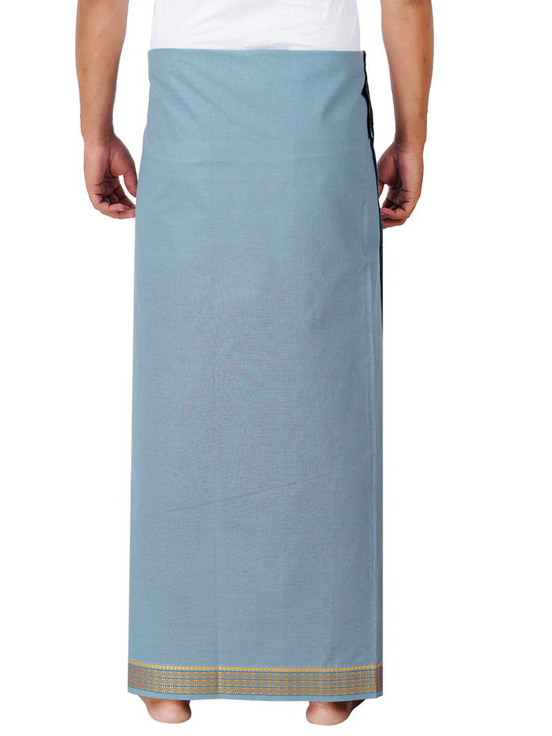 Mens Grey Lungi with Fancy Border Enchant Colour 3