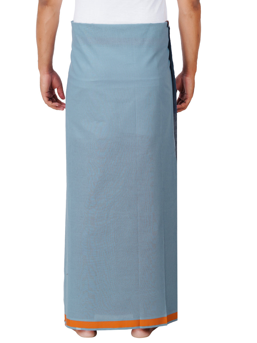 Mens Grey with Fancy Border Dhoti Mystyle Colour 3-Back view