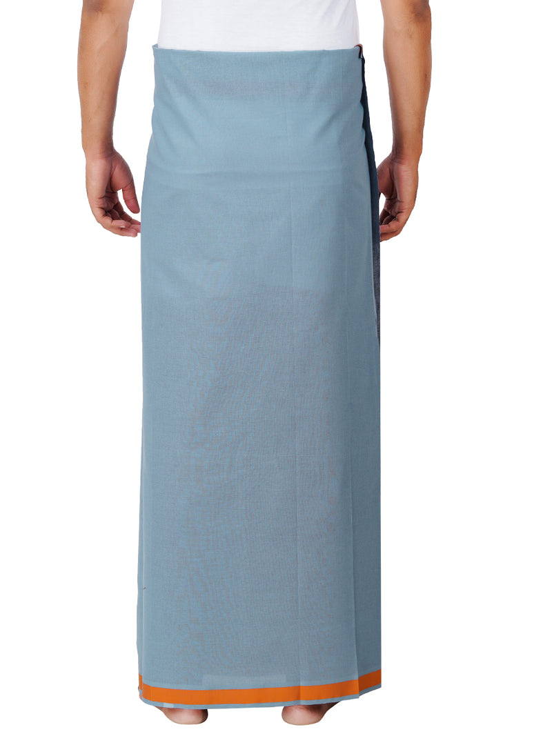 Mens Grey Lungi with Fancy Border Mystyle Colour 3