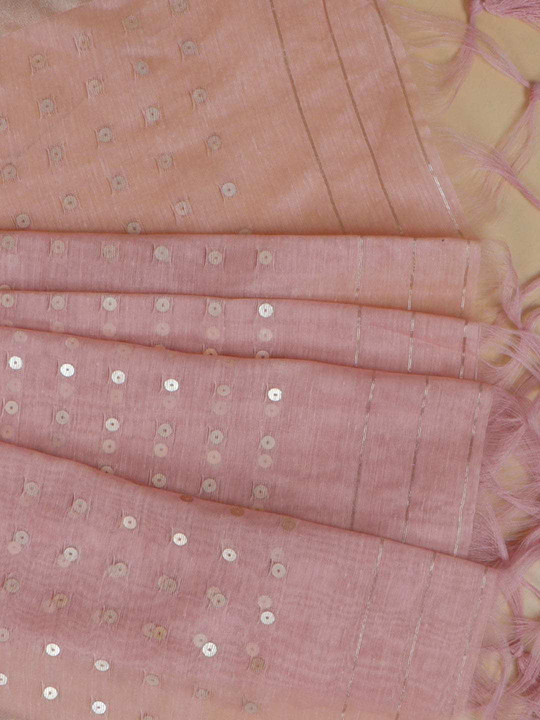 Women Peach Semi Tussar Saree ST277