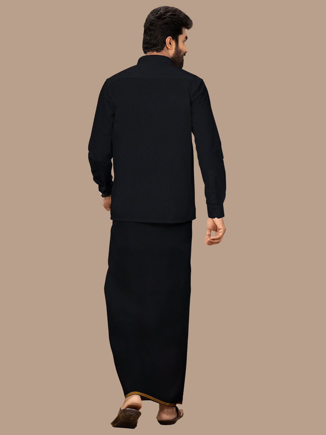 Mens Devotional Poojan 1/2 Black Dhoti