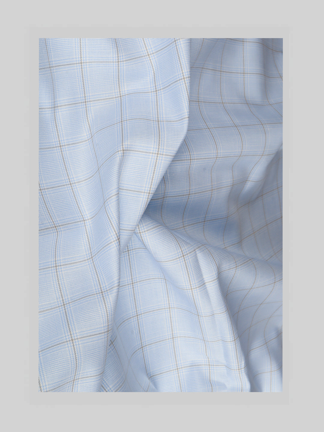 Men Giza Cotton Blend Checked Blue Shirt Fabric Jackpot