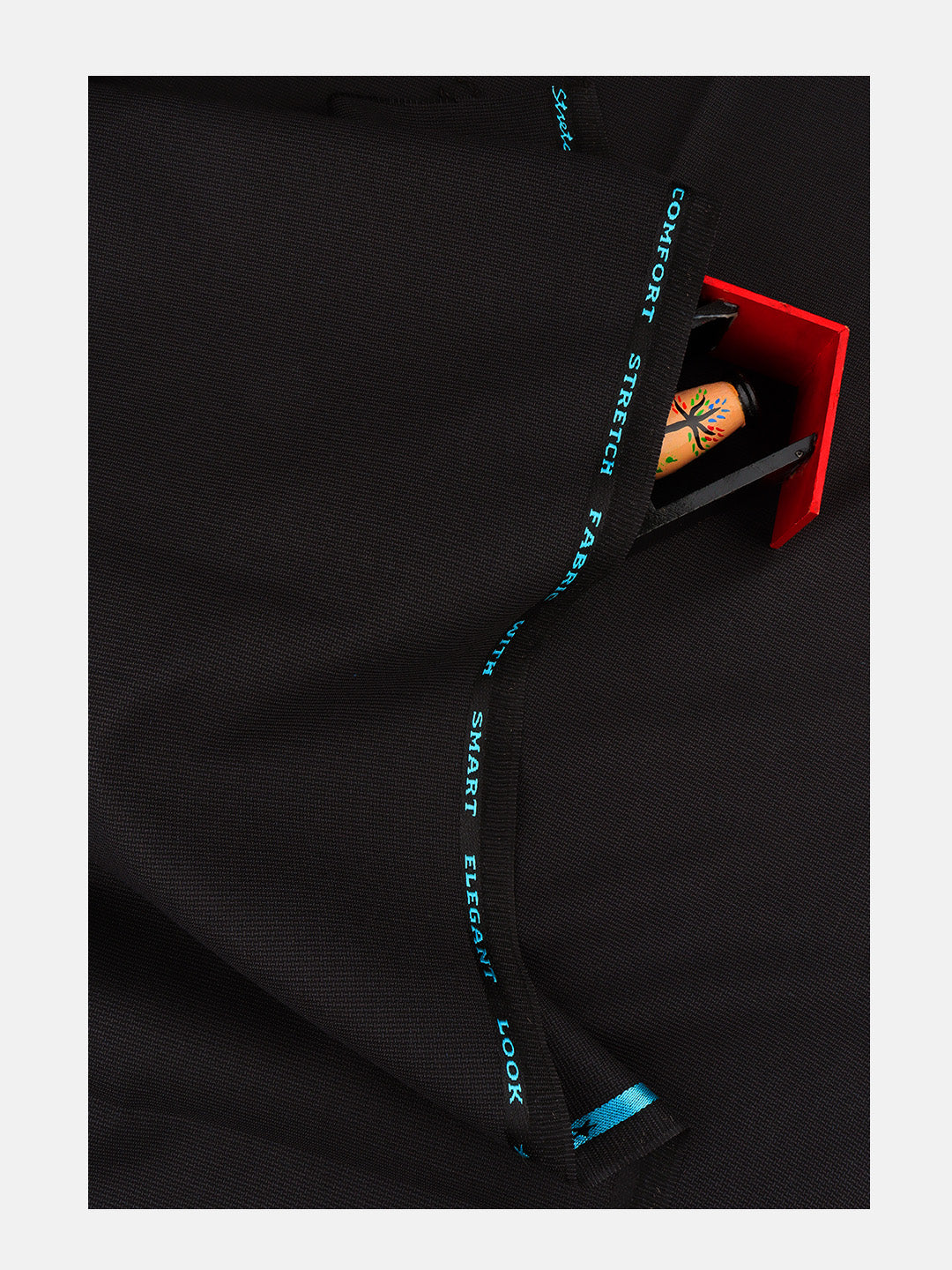 Men Cotton Blend Pants Fabric Black Week Days