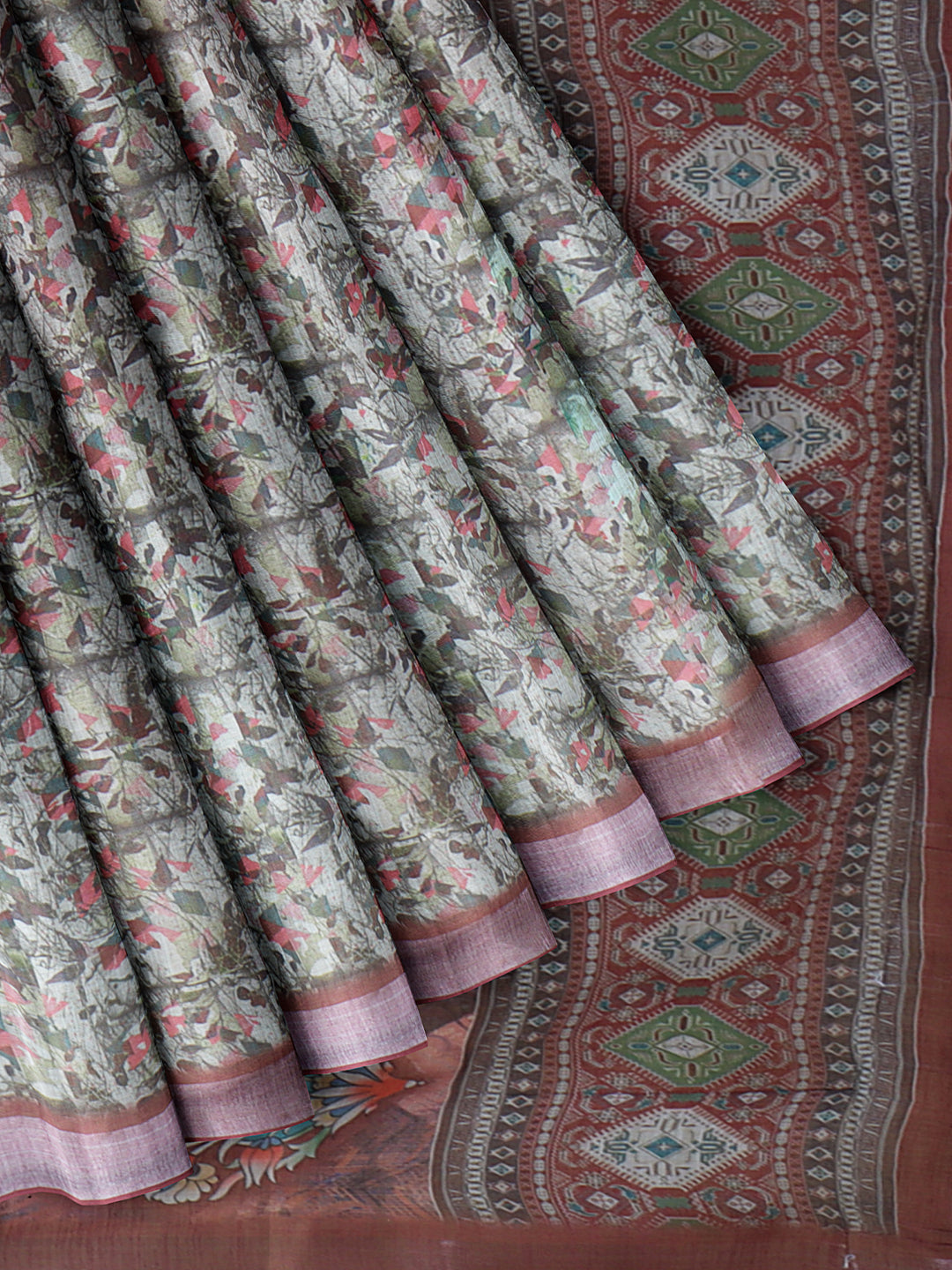Women Green Semi Linen Saree SL224