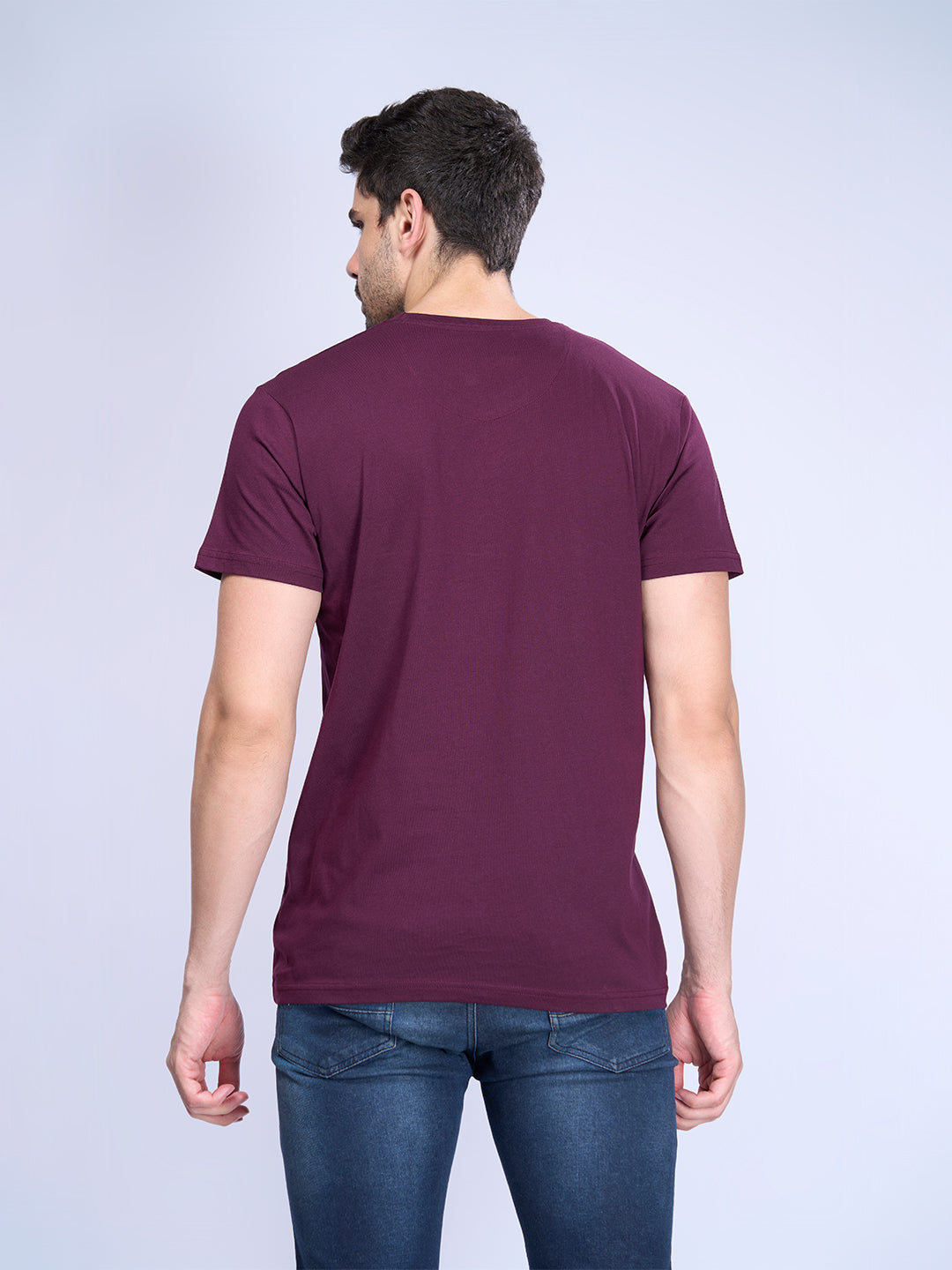 Mens Wine & Black Half Sleeve Expert Tee Combos