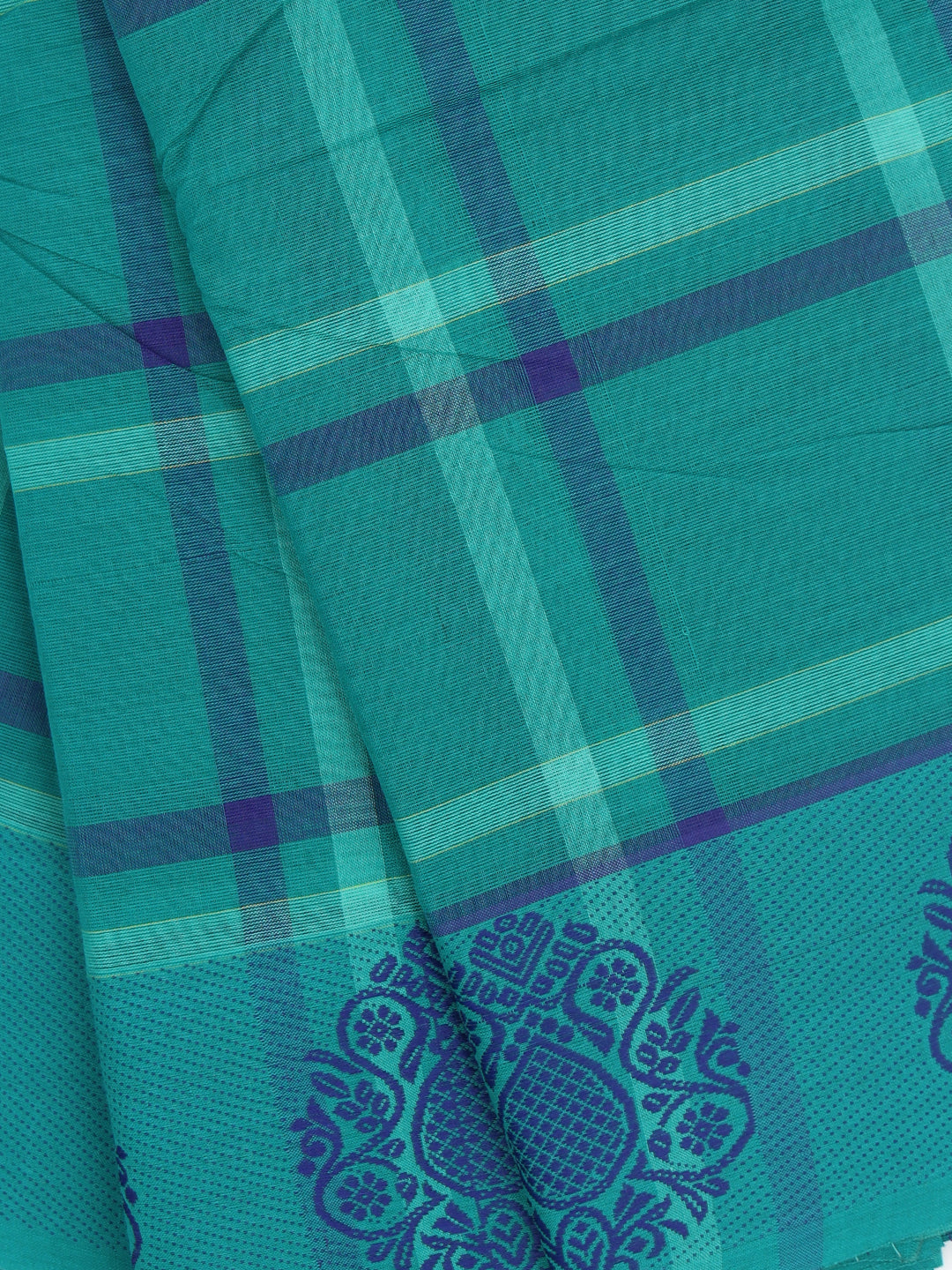 Women Pine Green Pure Chettinad Cotton Saree PCS207