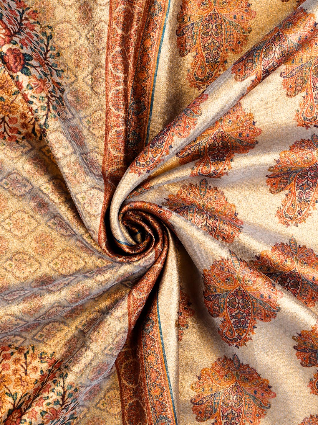 Women Elegant Semi Silk Sandal & Orange Saree with Tussle SS65-Zoom view