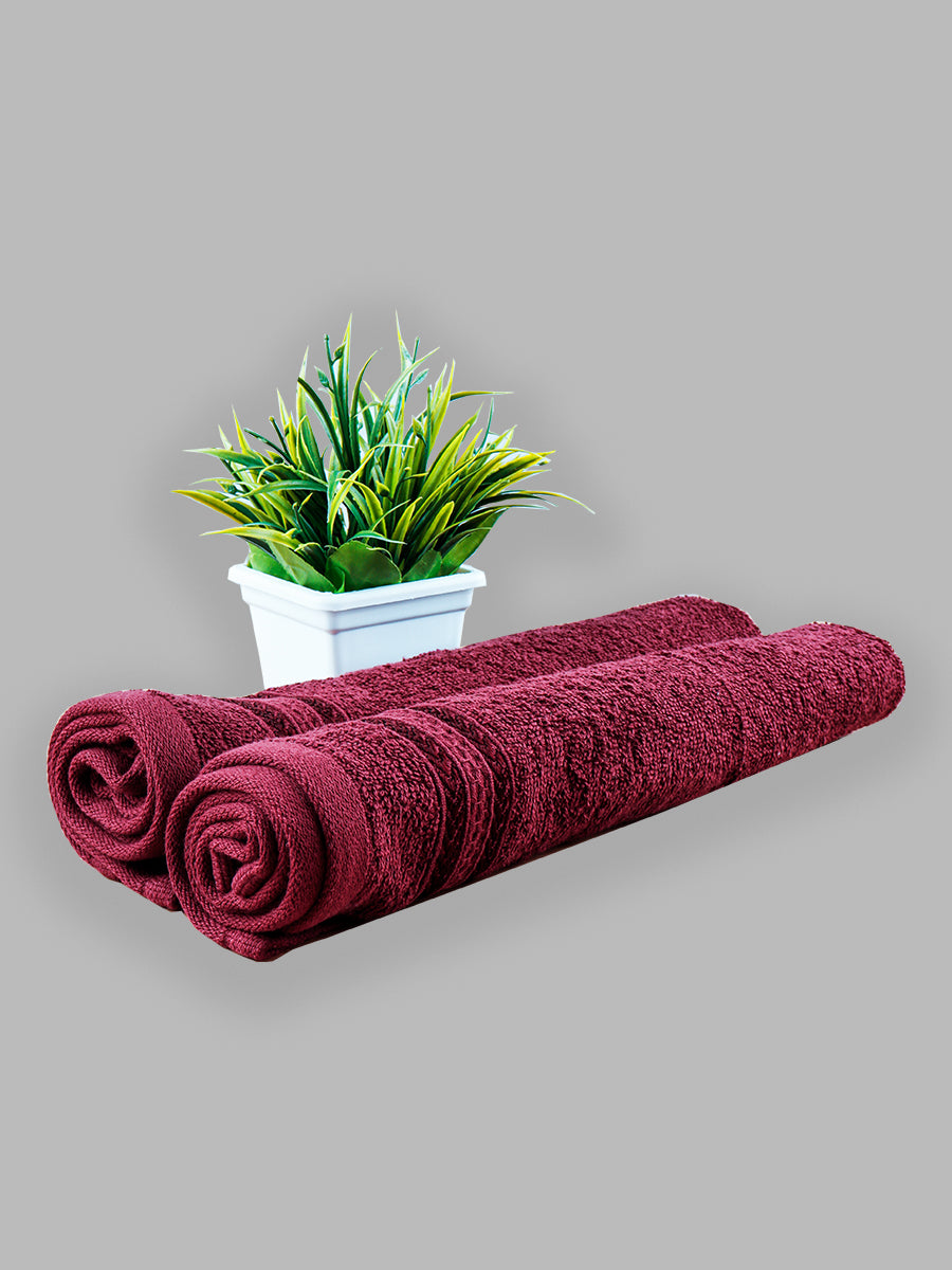 Premium Soft & Absorbent Maroon Terry Hand Towel HC2 (Pack of 4)