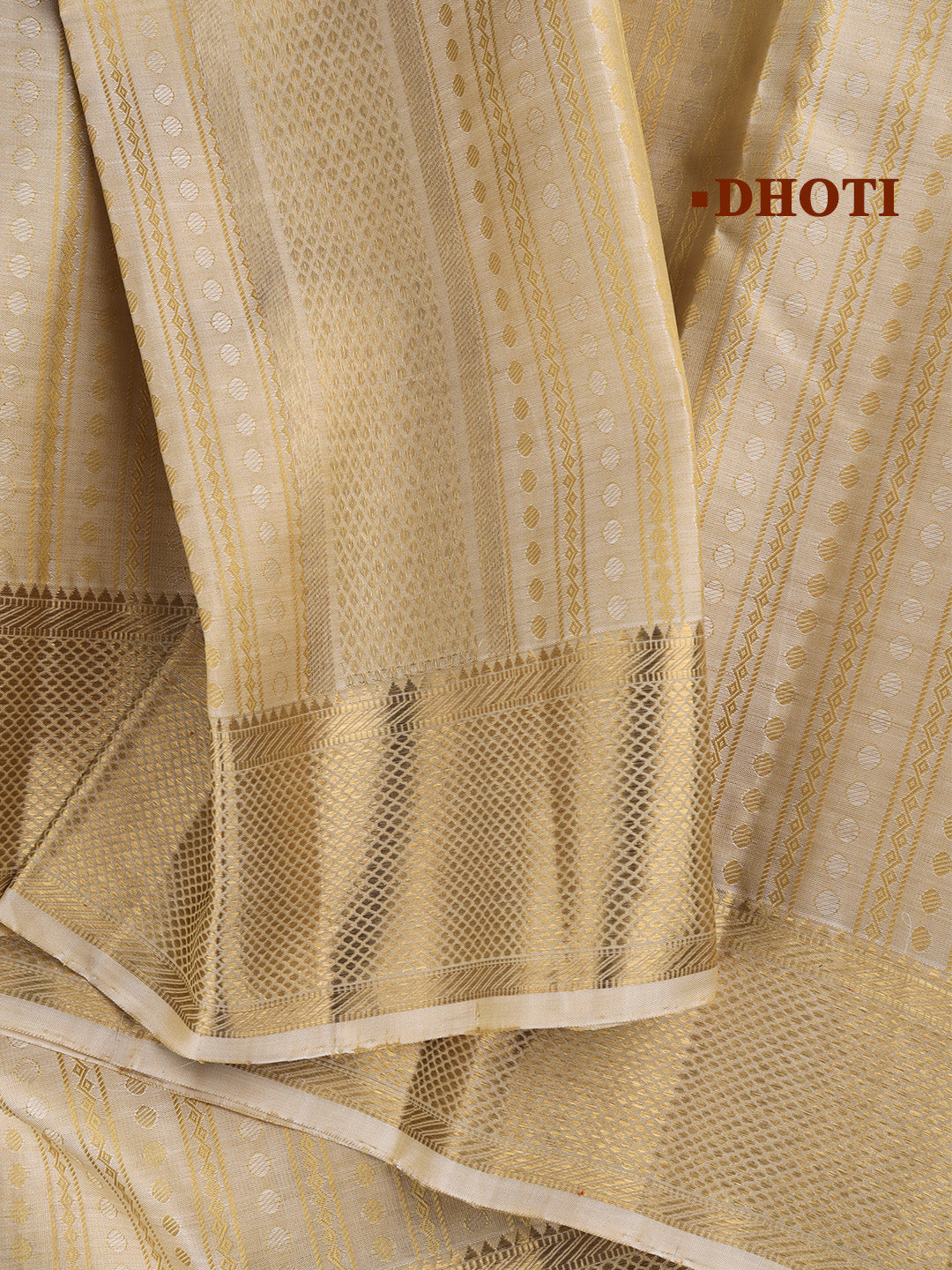 Men Pure Silk with 2-gram Gold Jari Border Dhoti & Towel Set Amirtham