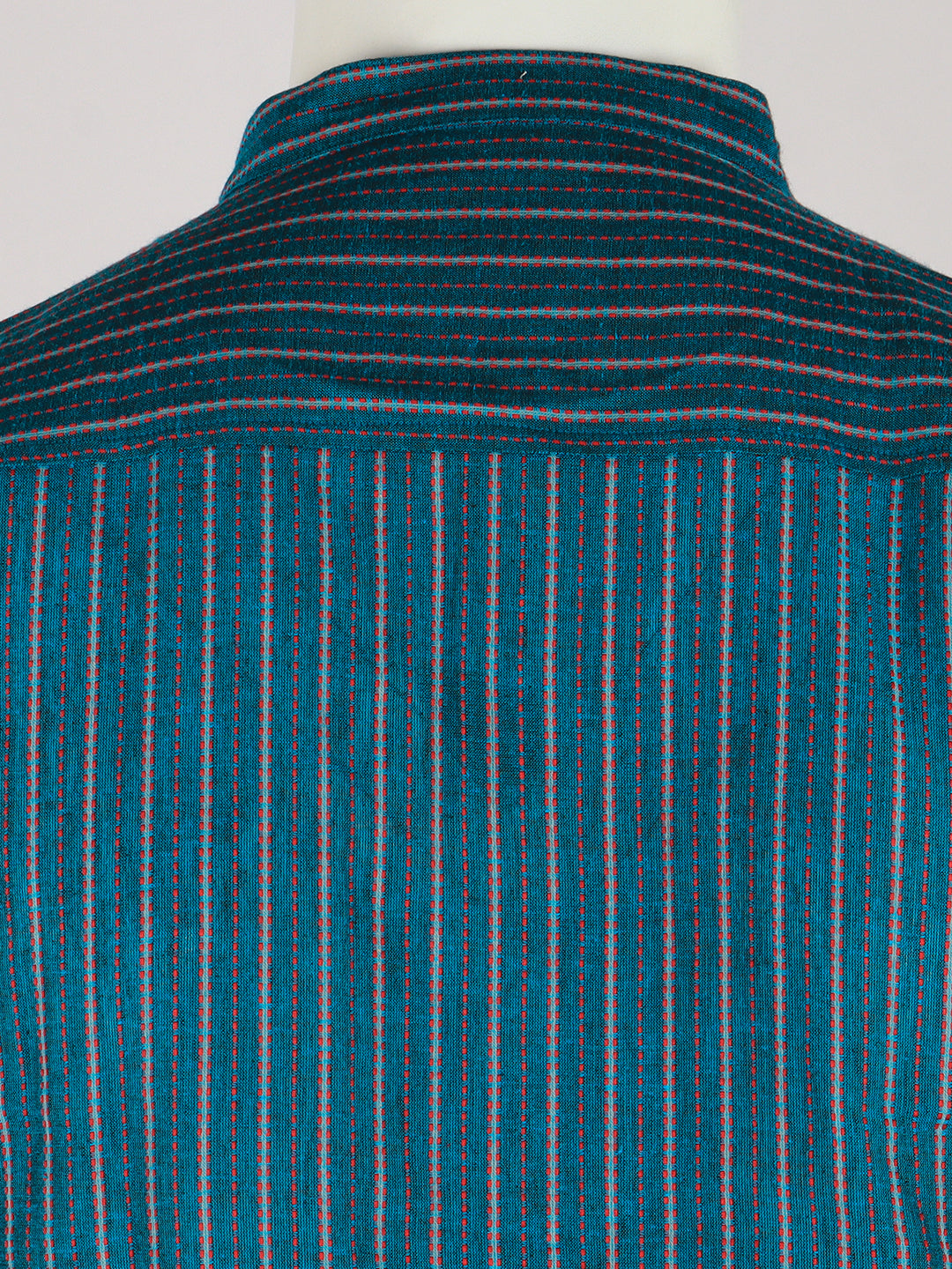 Men Cotton Short Length Striped Pocket Kurta Peacock Green RJ52