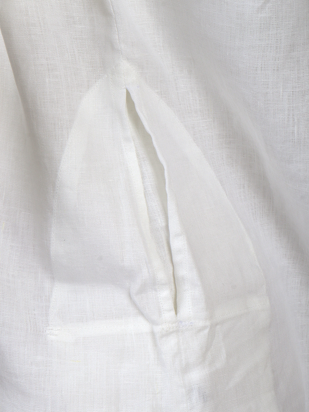 Men Linen Cotton Medium Length Kurta White LC M17