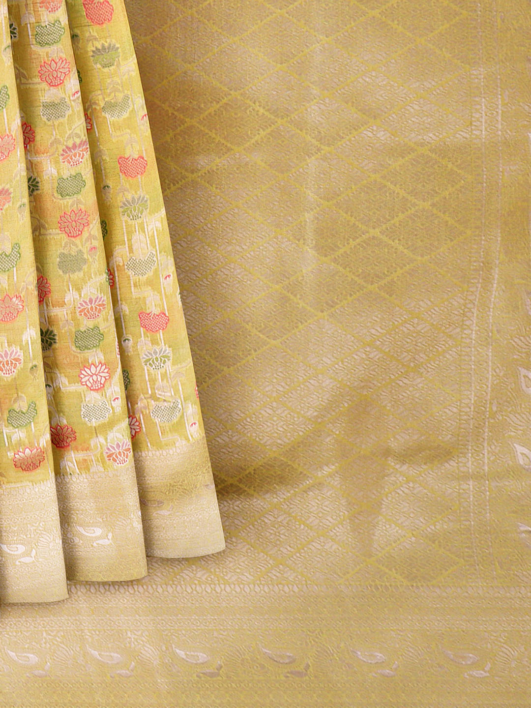 Women Yellow Art Silk Printed Saree ASS82