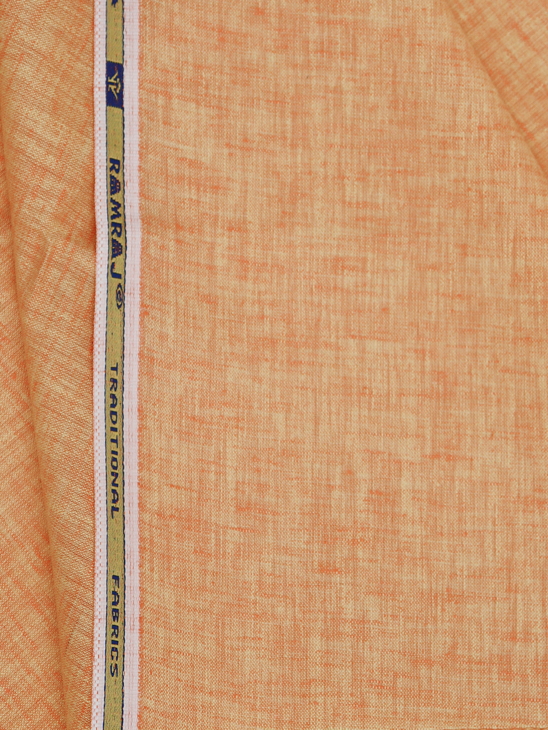 Men Cotton Blend Self Design Kurta Fabric Orange Lampus