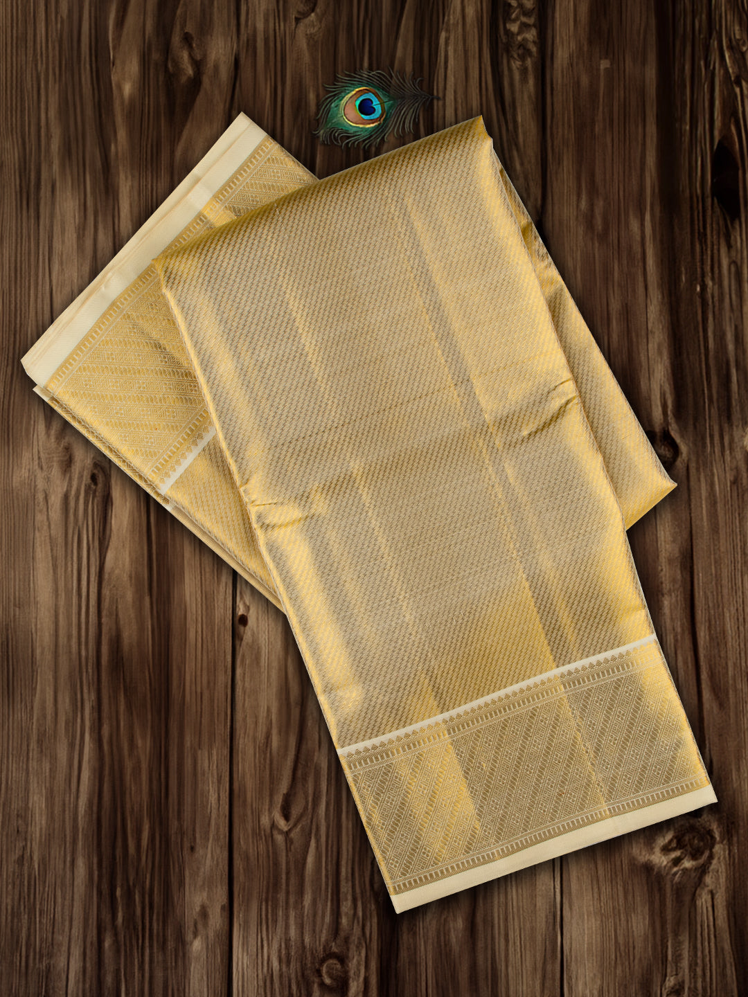 Men Premium Pure Silk Wedding Set with 2-gram Gold Jari RD06