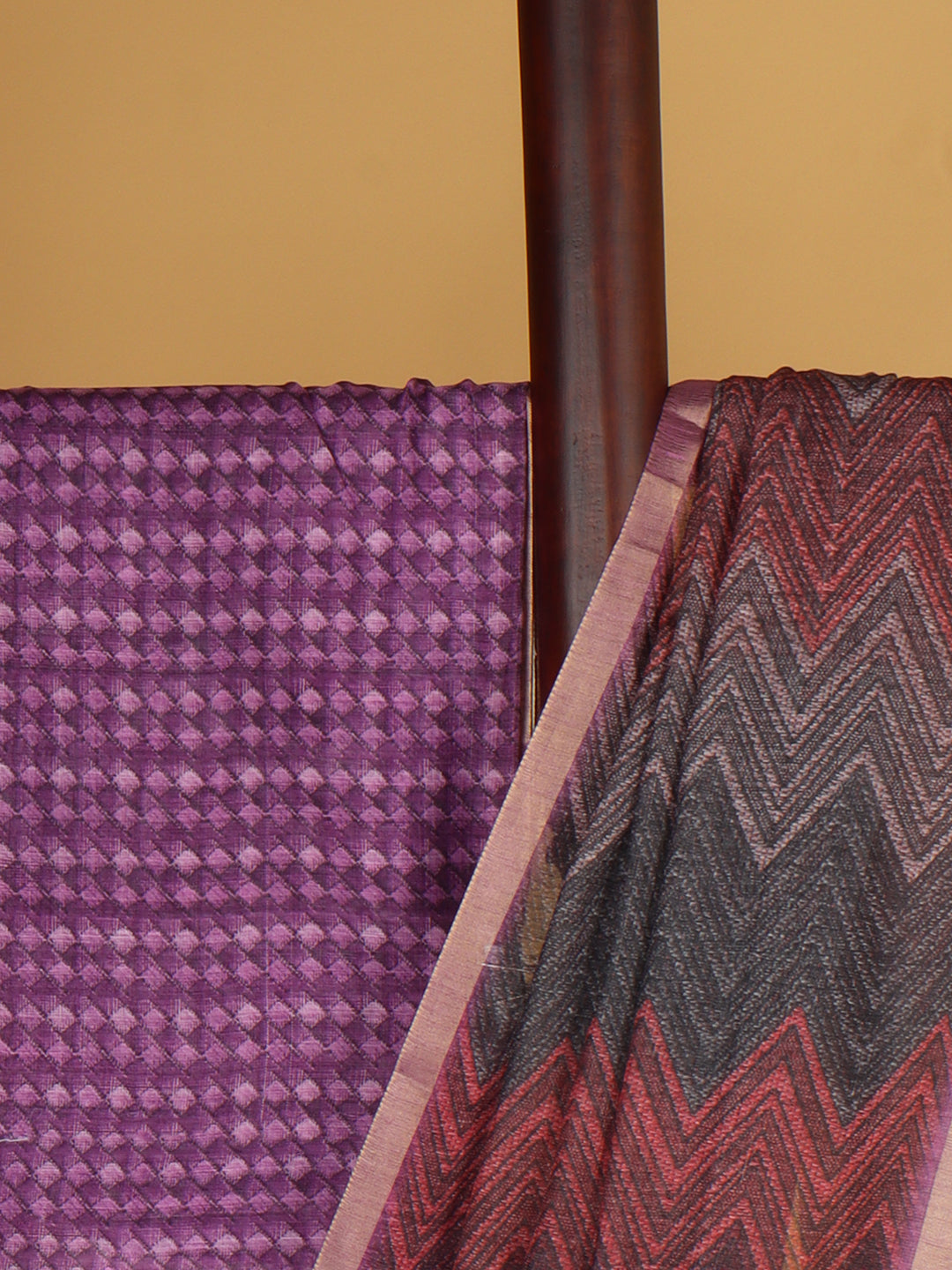 Women Purple Semi Linen Saree SL223