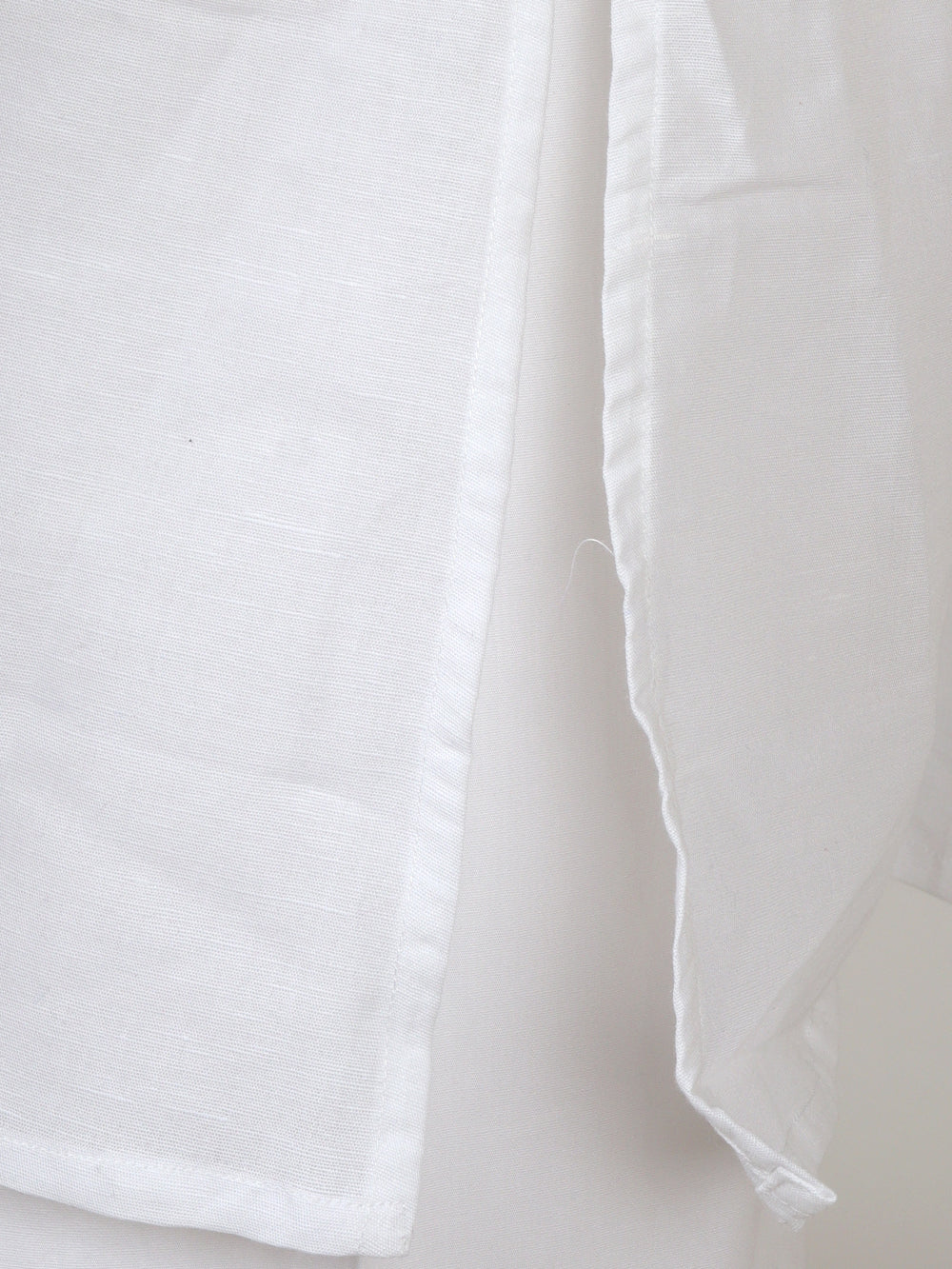 Men Pure Linen Medium Length Kurta White PL M17