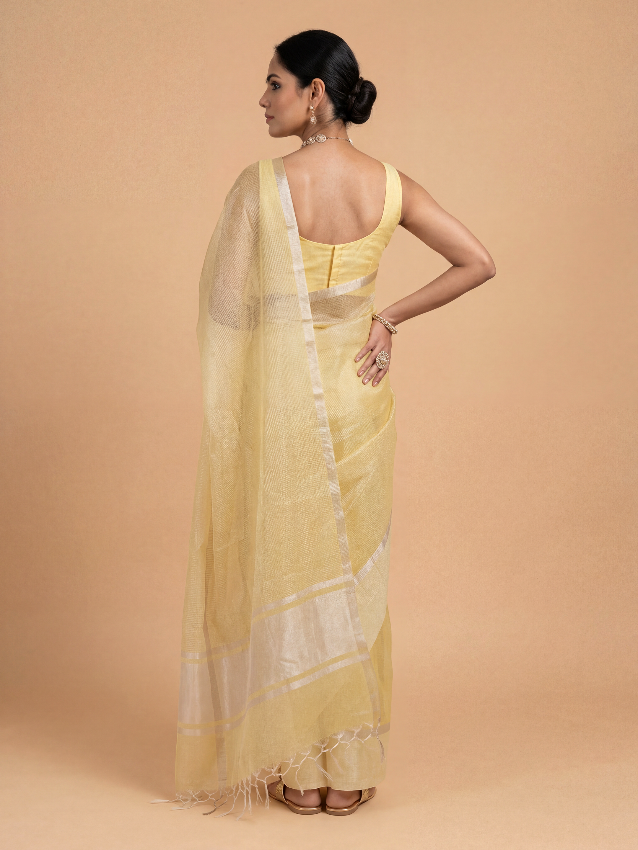 Women Art Silk Yellow Saree ASS133