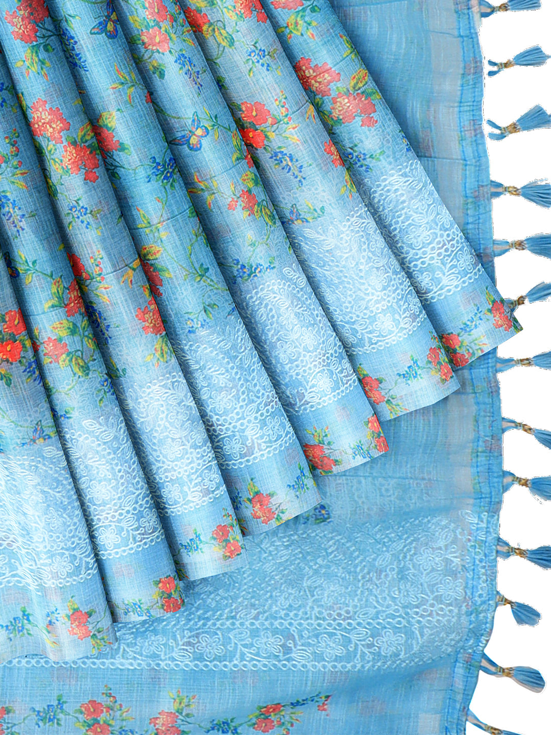 Couple Combo Shirt & Dhoti Set with Saree Blue SL209