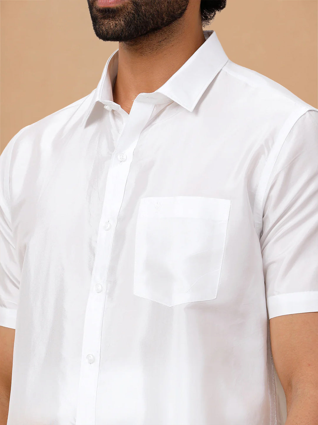 Pure Silk White Shirt – Silk Mark Certified | Wedding Wear