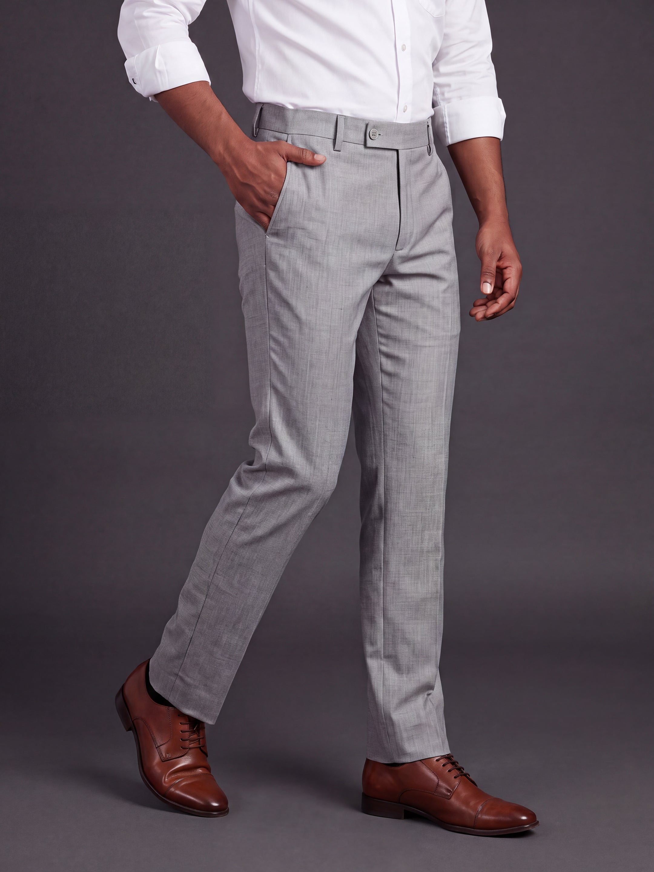 Prima Club Cotton Poly Viscose Stretchable Waistband Grey Pants