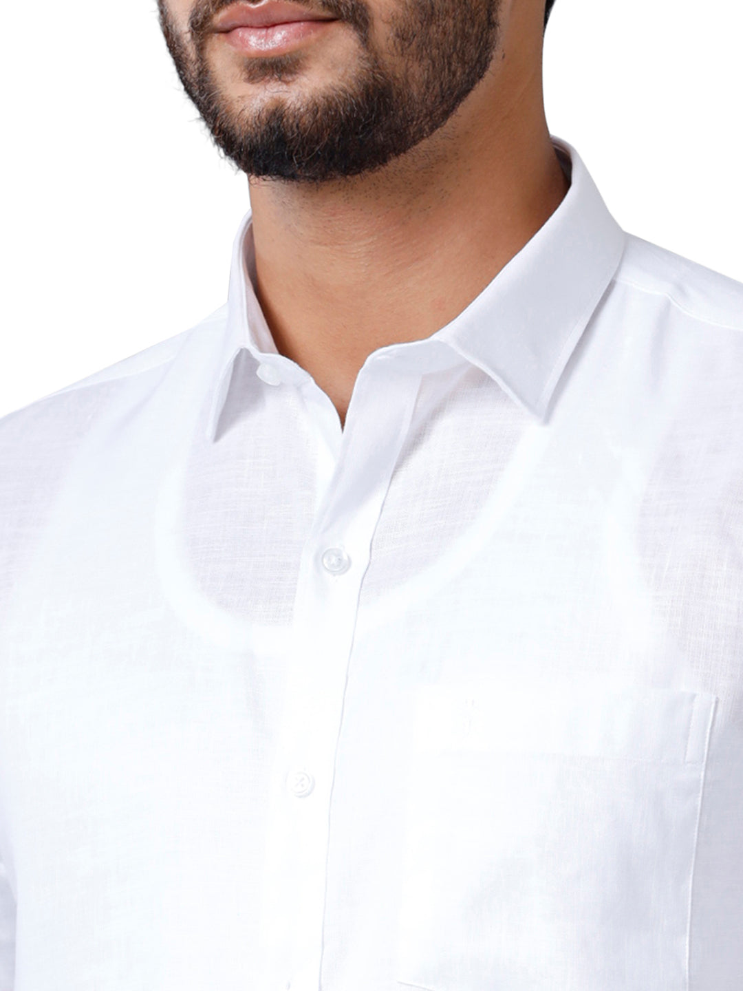 Mens 100% Pure Linen White Shirt Half Sleeves 5090