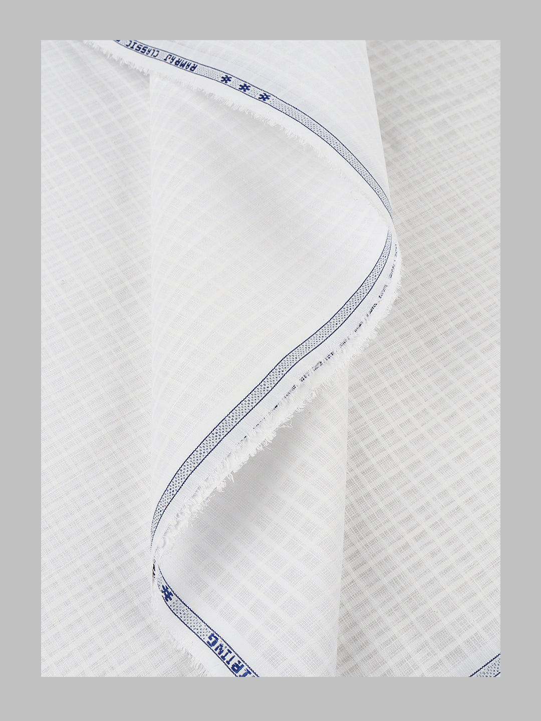 Men Cotton Blend Self Design Shirt Fabric White Classic 01
