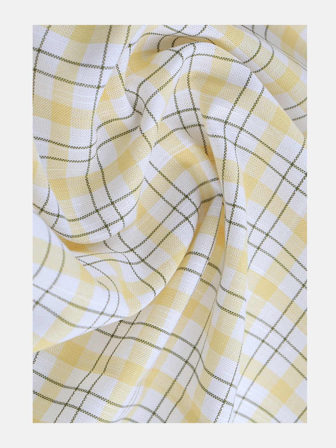 Men 100%Cotton Checked Shirt Fabric Yellow Liberty Cotton