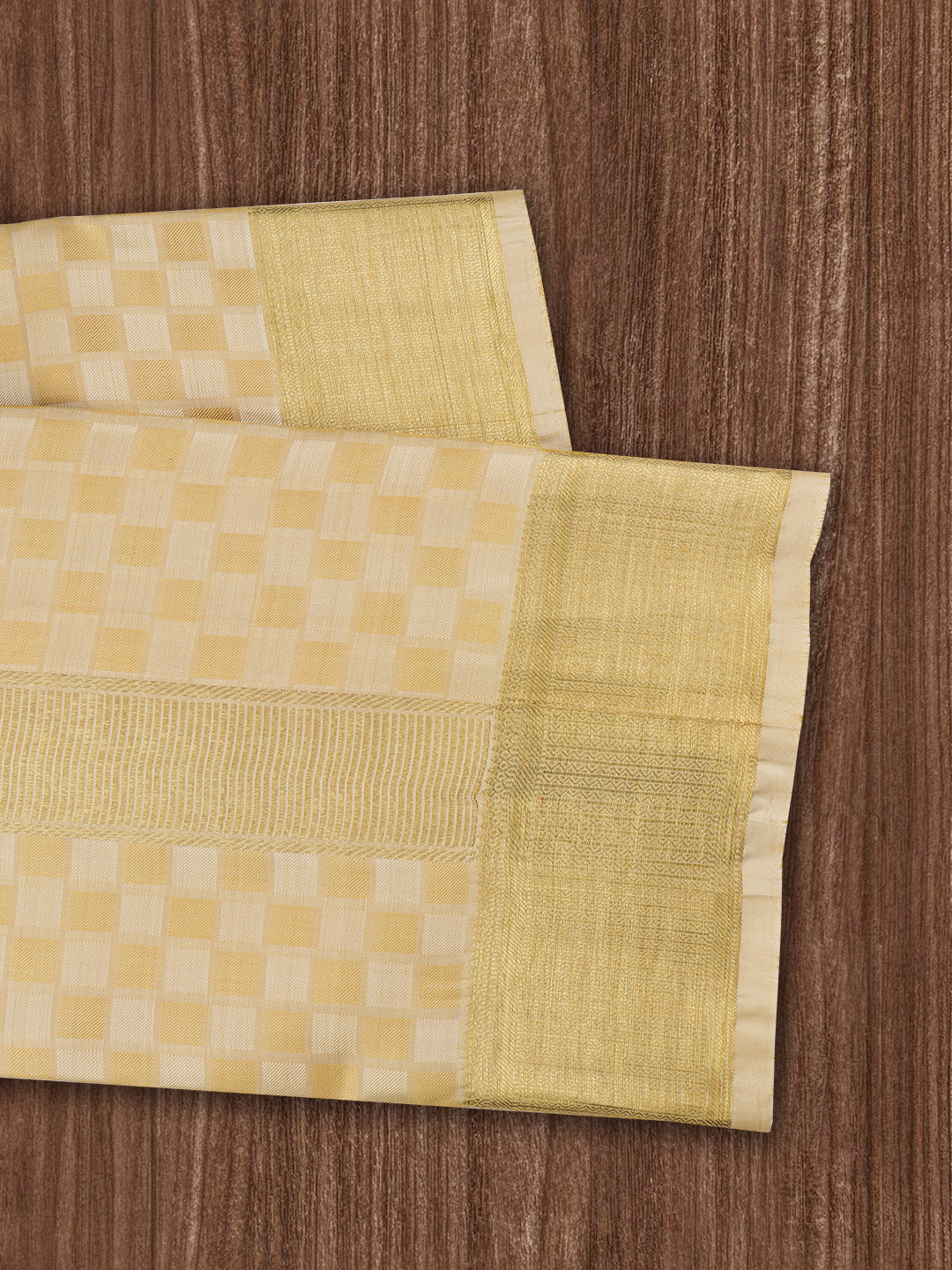 Men 100% Pure Silk 4" Jari Gold  Border  Amirtham