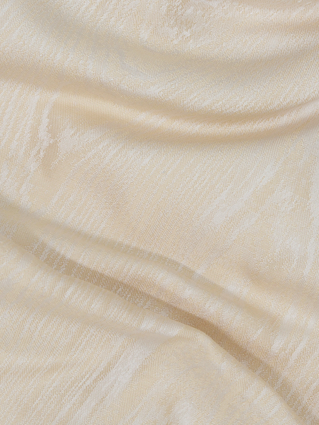 100% Pure Silk Wood Design Kurta Fabric Cream