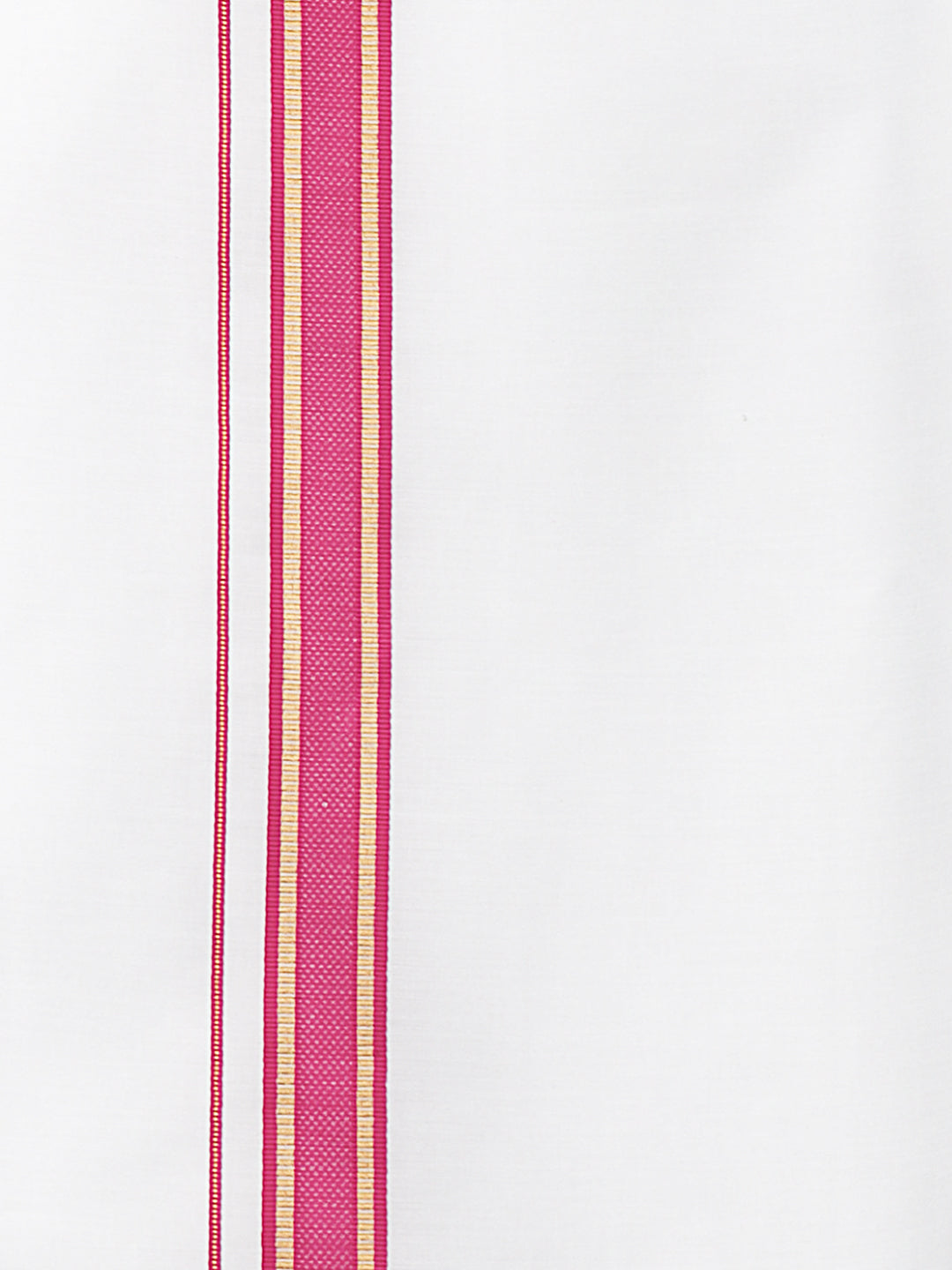 Men Pink Adjustable Pocket Dhoti with Fancy Border GACJ23